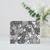 Carte Postale Patchwork motif noir et blanc 03 (Debout devant)
