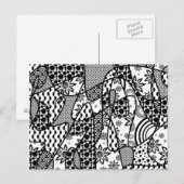Carte Postale Patchwork motif noir et blanc 03 (Devant / Derrière)