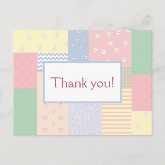 Carte Postale Patchwork Pastel (Devant)