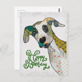 Carte Postale Patchworkhund, Geburtstag (Devant / Derrière)