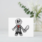 CARTE POSTALE PATCHY CHAINSAW HALLOWEEN SKELETON (Debout devant)
