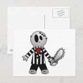 CARTE POSTALE PATCHY CHAINSAW HALLOWEEN SKELETON (Devant / Derrière)