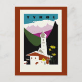 Carte Postale Pâte à huile rétro dessin Tyrol Autriche Voyage (Devant)