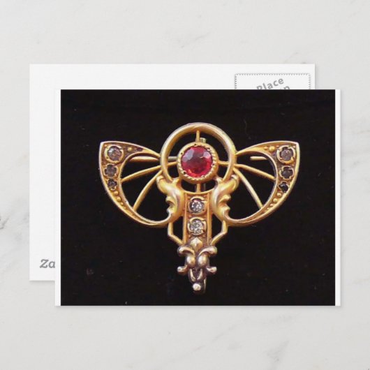 Carte Postale Pâte Art nouveau Ruby Pâte 2 (Devant / Derrière)