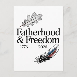 Carte Postale Paternité & Liberté 1776 - 2026 Fête des Pères
