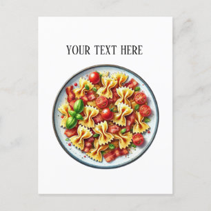 Carte Postale Pâtes de cravate arc mignon ajouter du texte