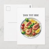 Carte Postale Pâtes de crevettes mignonnes ajouter du texte (Devant / Derrière)