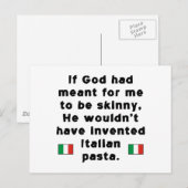 Carte Postale Pâtes Italiennes Minces (Devant / Derrière)