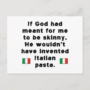 Carte Postale Pâtes Italiennes Minces