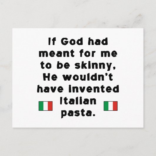 Carte Postale Pâtes Italiennes Minces (Devant)