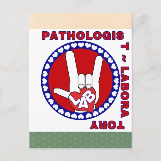 CARTE POSTALE PATHOLOGUE CARRÉ ASL LOVE LOGO (Devant)