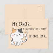 Carte Postale Patienteuse de cancer drôle, amoureuse des chats  (Devant / Derrière)