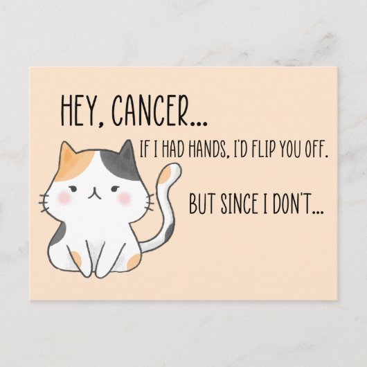 Carte Postale Patienteuse de cancer drôle, amoureuse des chats  (Devant)