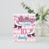 Carte Postale Patin à roulettes Personnalisé pour anniversaire (Debout devant)