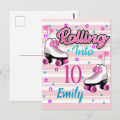 Carte Postale Patin à roulettes Personnalisé pour anniversaire (Devant / Derrière)