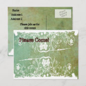 Carte Postale Patina Green Shabby Chic Invitation (Devant / Derrière)