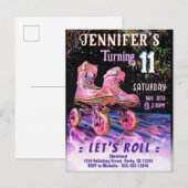 Carte Postale Patinage Anniversaire Fête Invitation (Devant / Derrière)