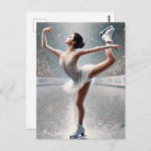 Carte Postale Patinage artistique féminin (Devant / Derrière)
