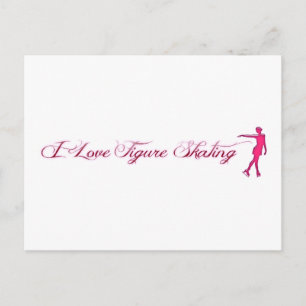 Carte Postale Patinage artistique (I Love) Patinage rose/violet