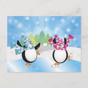 Carte postale Patinage artistique Peguins