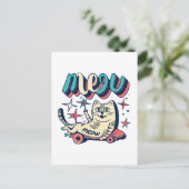 Carte Postale Patinage de chat Miaou (Debout devant)