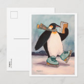 Carte postale Patinage de pingouin (Devant / Derrière)
