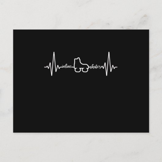 Carte Postale Patinage en ligne Heartbeat Rollerblading Roller S (Devant)