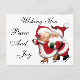 Carte Postale Patinage M. et Mme Claus Postcard