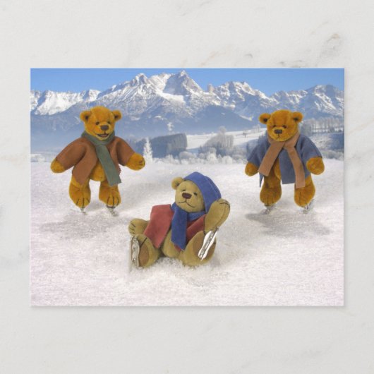 Carte Postale Patinage Ours Dinky (Devant)