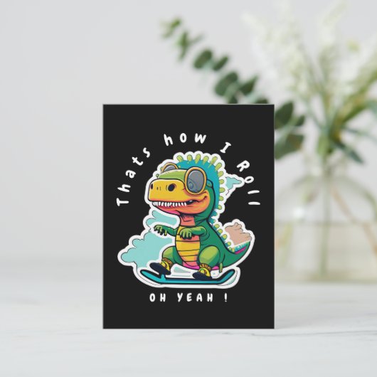 Carte Postale Patinage pour bébés Dinosaures | C'est comme ça qu (Debout devant)