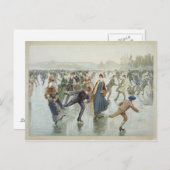 Carte Postale Patinage, publié par L. Prang and Co. (Devant / Derrière)