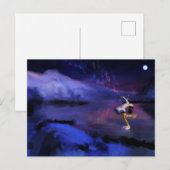 Carte Postale Patinage sous les aurores boréales (Devant / Derrière)