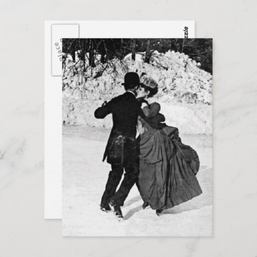 Carte Postale Patinage sur glace (Devant / Derrière)