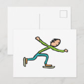 Carte Postale Patinage sur glace (Devant / Derrière)