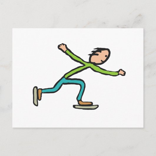 Carte Postale Patinage sur glace (Devant)