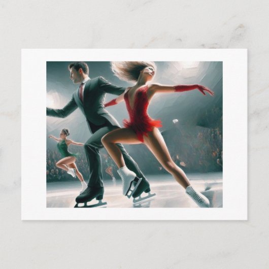 Carte Postale Patinage sur glace, (Devant)