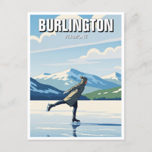 Carte Postale Patinage sur glace à Burlington Vermont Voyage