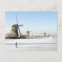 Patinage sur glace à Kinderdijk Holland