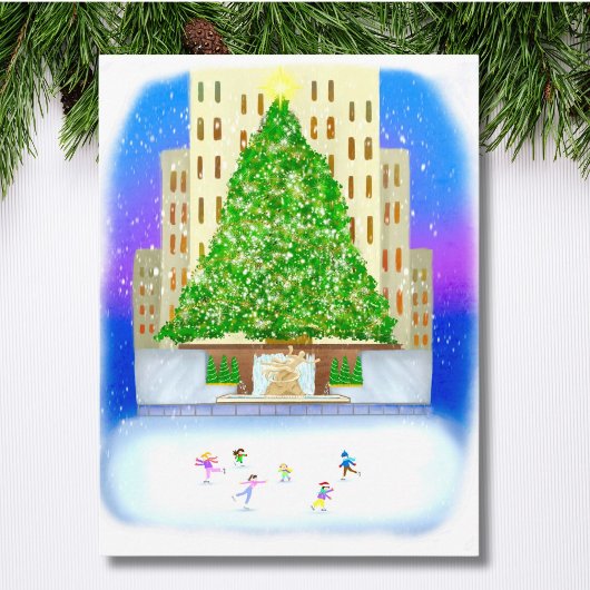 Carte Postale Patinage Sur Glace Au Rockefeller Center
