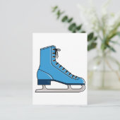 Carte Postale Patinage sur glace bleu (Debout devant)