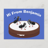 Patinage sur glace de fourmis joyeuses sur dessin 