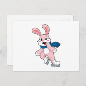 Carte Postale Patinage sur glace Patins à glace Lapin (Devant / Derrière)