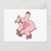 Carte Postale Patinage sur glace Patins à glace Porc (Devant)