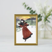 Carte Postale Patinage sur la rivière gelée (Debout devant)