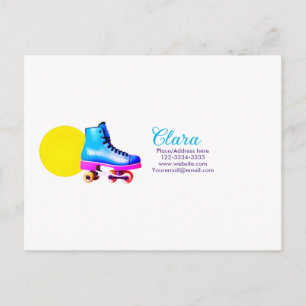 Carte Postale Patineur à roulettes ajoutez votre nom texte lieu
