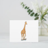 Carte Postale Patineur girafe skateboard (Debout devant)