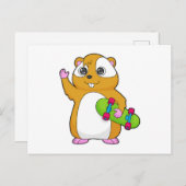 Carte Postale Patineur hamster skateboard (Devant / Derrière)