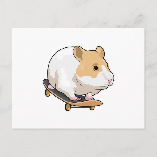 Carte Postale Patineur hamster skateboard (Devant)