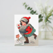 Carte Postale Patineuse de glace avec lettre d'amour. Saint Vale (Debout devant)