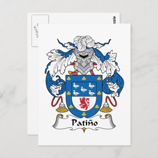 Carte Postale Patino Famille Crest (Devant / Derrière)